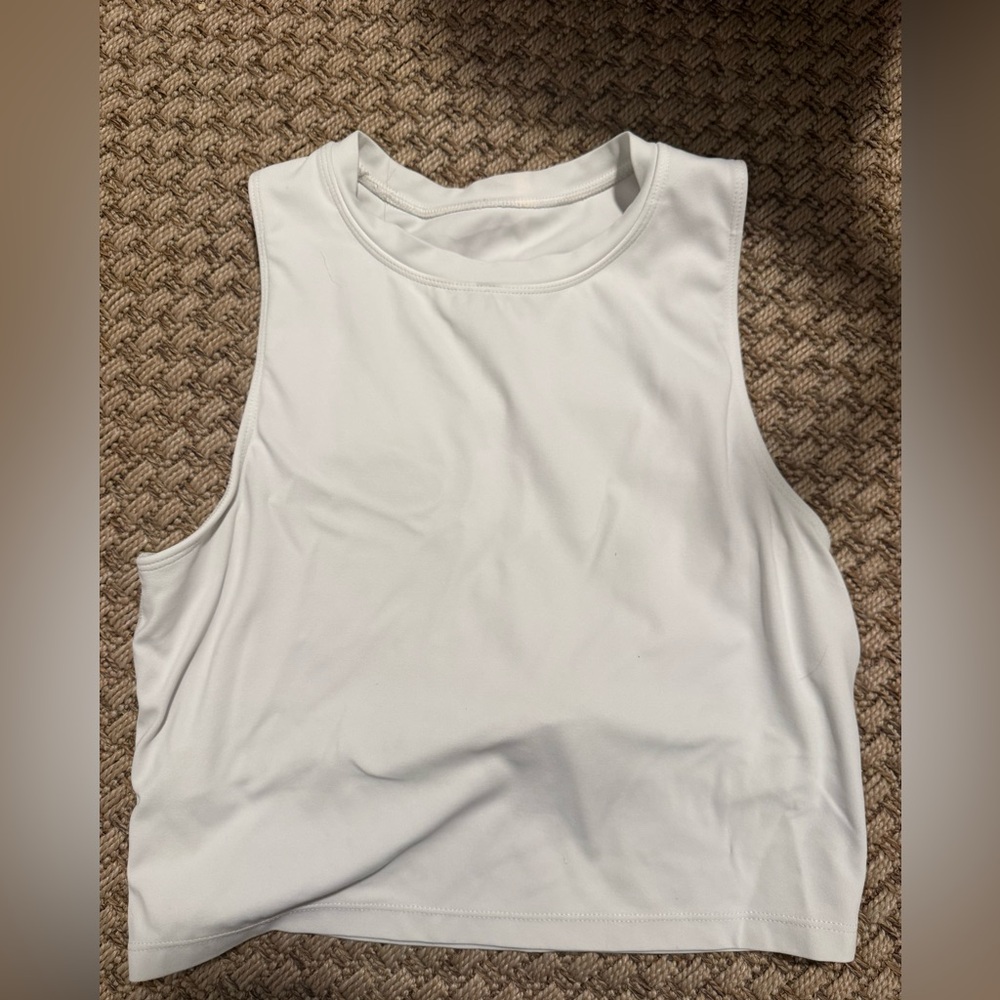 Women’s white tank sports bra top